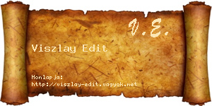 Viszlay Edit névjegykártya
